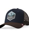 Gorra trucker deportiva unisex para hombre y mujer Born to Ultratrail Blue / Brown