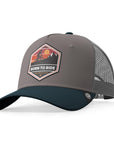 Gorra trucker deportiva unisex para hombre y mujer Born to Ride Grey / Blue