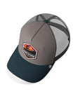 Gorra trucker deportiva unisex para hombre y mujer Born to Ride Grey / Blue