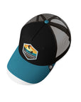 Gorra trucker deportiva unisex para hombre y mujer Born to Kitesurf Blue / Brown