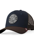 Gorra trucker deportiva unisex para hombre y mujer Born to Be Free Blue / Brown