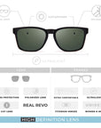 Gafas de Sol Polarizadas Free Spirit Black Green 24 027 02 - Gafas de Sol Hombre - Gafas de Sol Mujer