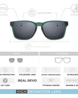 Gafas de Sol Polarizadas Free Spirit Green Black 24 027 08 - Gafas de Sol Hombre - Gafas de Sol Mujer