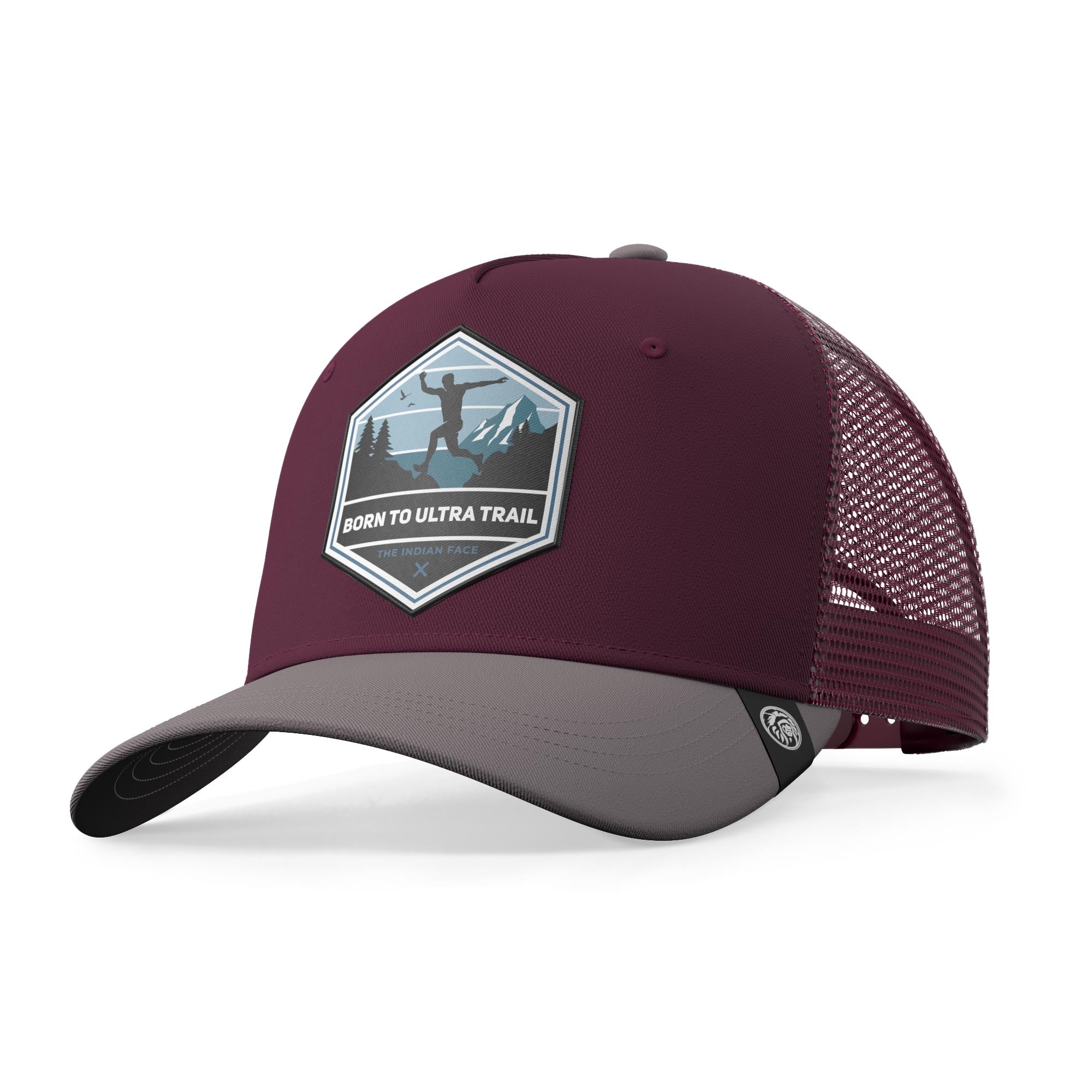 Gorra trucker deportiva unisex para hombre y mujer Born to Ultratrail Red / Grey