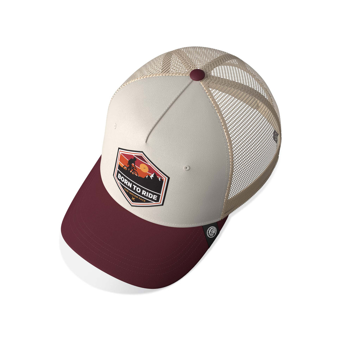 Gorra trucker deportiva unisex para hombre y mujer Born to Ride Brown / Grey / Red