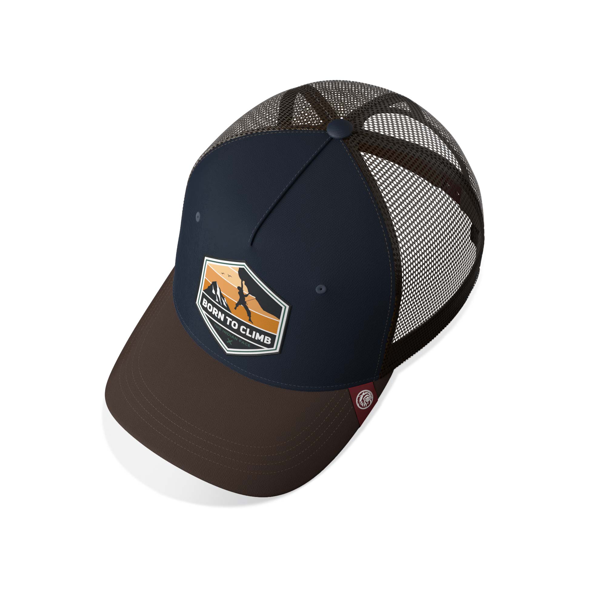 Gorra trucker deportiva unisex para hombre y mujer Born to Climb Blue / Brown