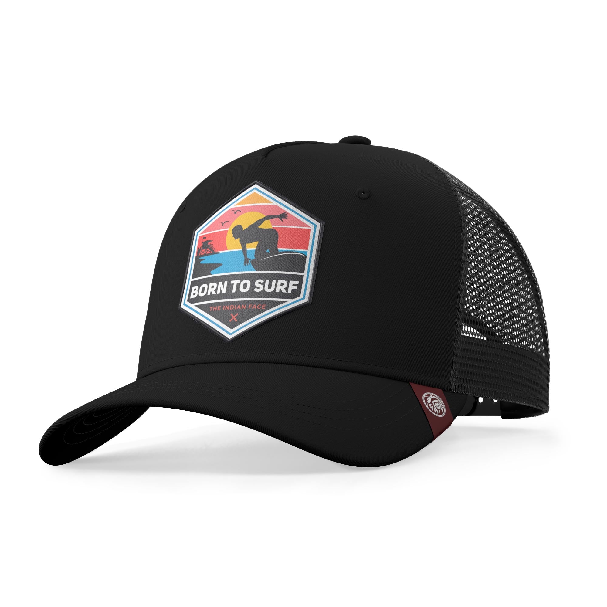 Gorra trucker deportiva unisex para hombre y mujer Born to Surf Navy Blue