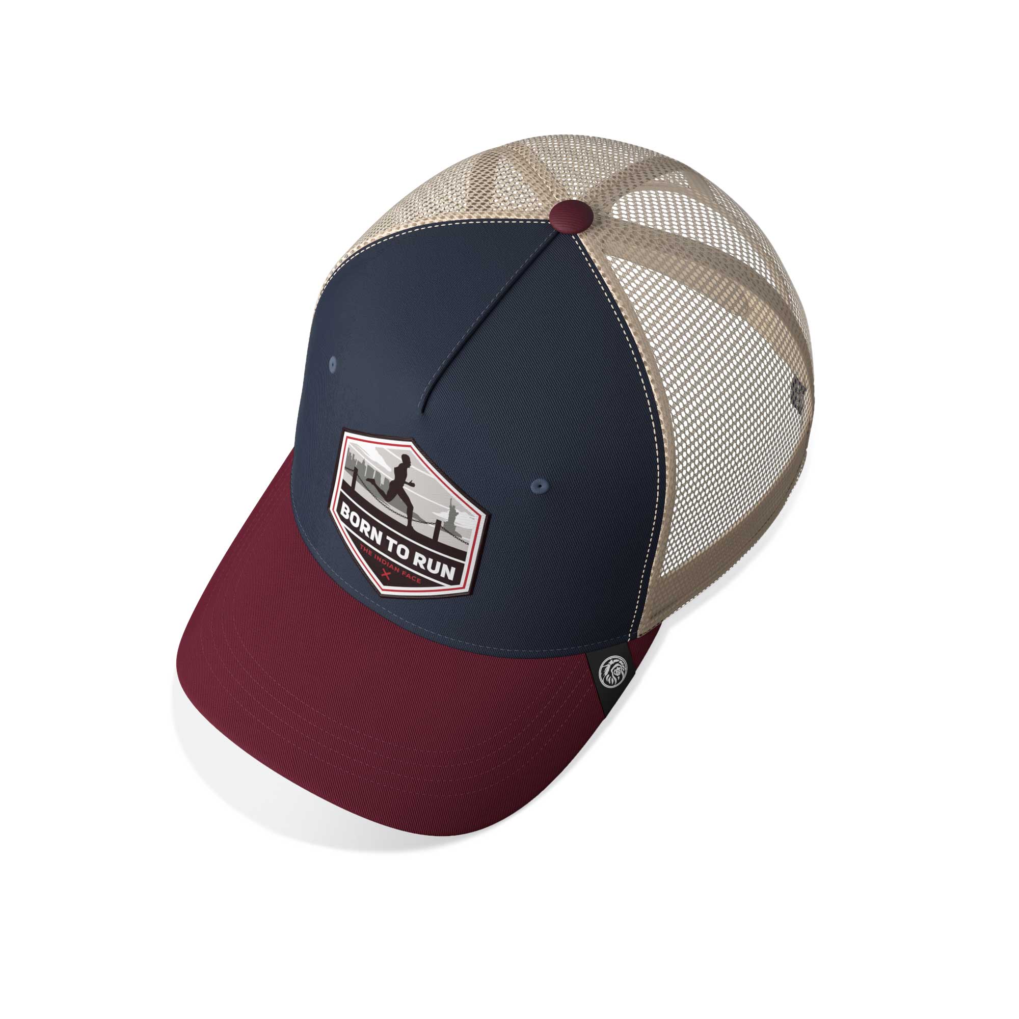 Gorra trucker deportiva unisex para hombre y mujer Born to Run Blue / Grey / Red