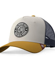 Gorra trucker deportiva unisex para hombre y mujer Born to Be Free Brown / Blue / Yellow