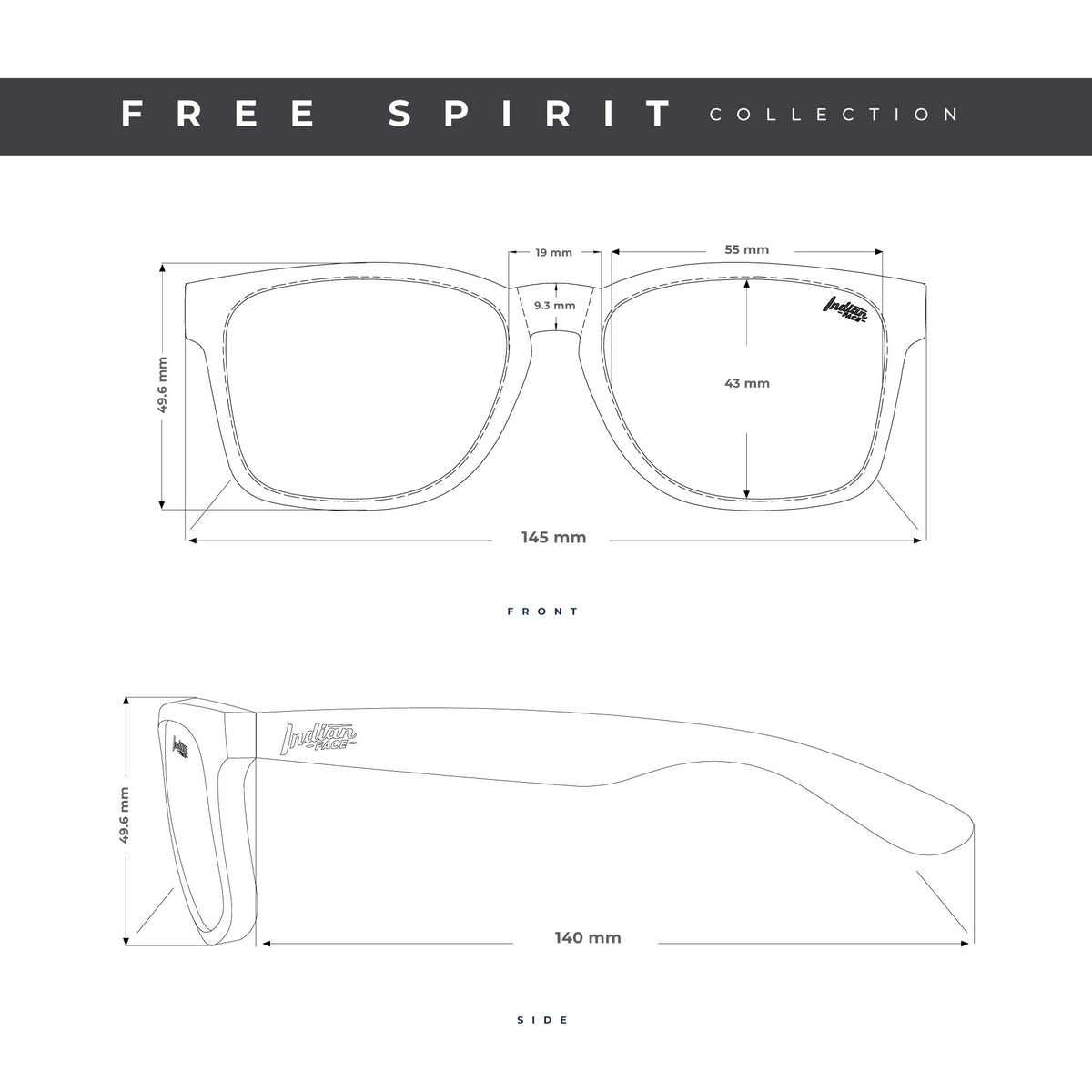 Gafas de Sol Polarizadas Free Spirit Black Black 24 027 01 - Gafas de Sol Hombre - Gafas de Sol Mujer