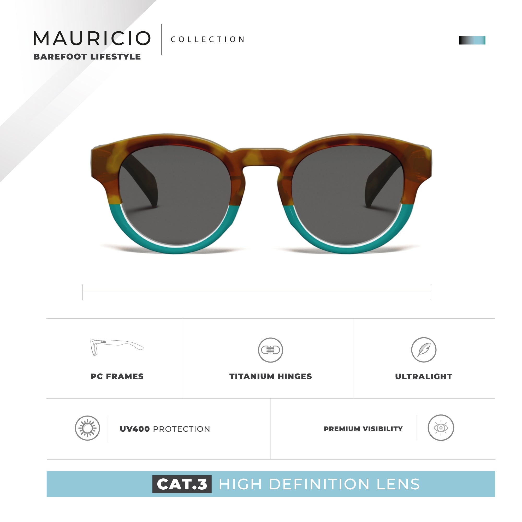 Mauricio Tortoise / Blau / Schwarz